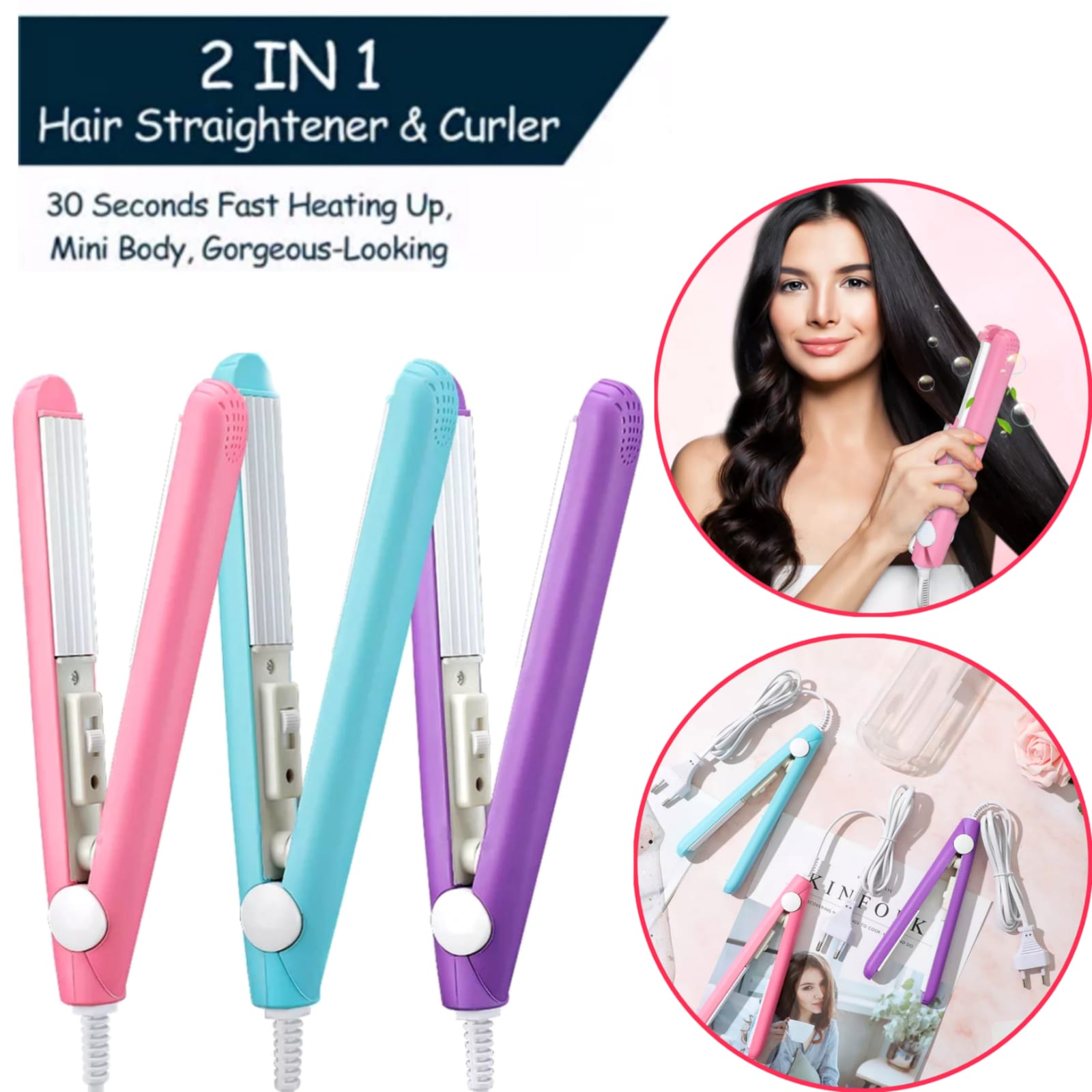 Mini Portable Hair Straightener