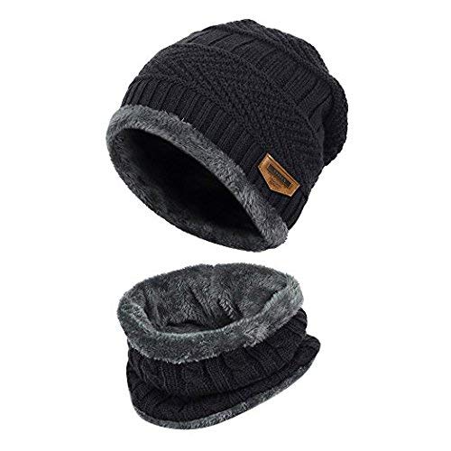 Winter Warm Knitted Hat & Neck Scarf Set for Men – Stylish & Cozy