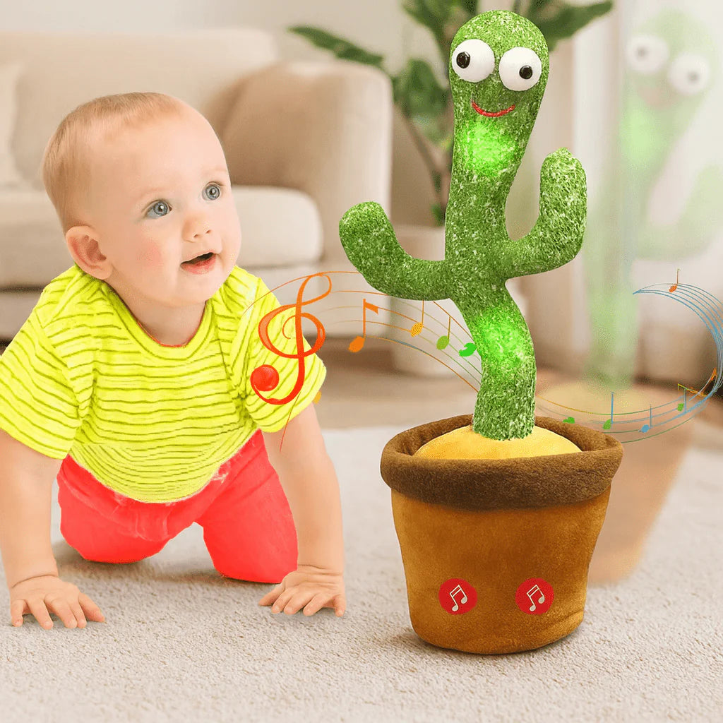Dancing & Talking Cactus Toy – 120 Songs, LED Lights, Singing & Repeating Toy for Kids