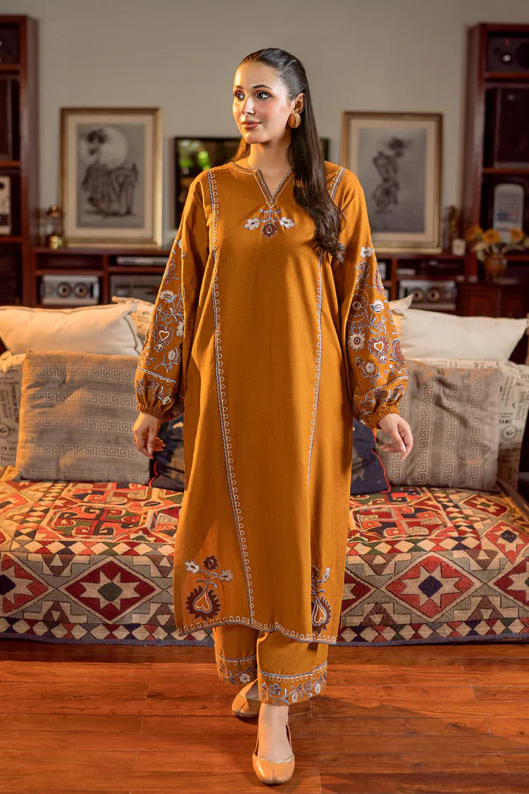 Urge - 2PC DHANAK EMBROIDERED SHIRT AND EMBROIDRED SLEEVES -VL1260