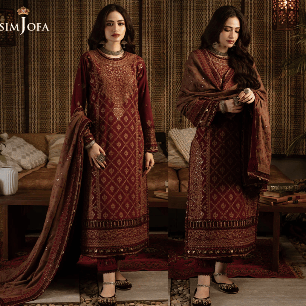 Asim Jofa, unstitched 3 piece Dhanak sequence embroidered suit - VL1257