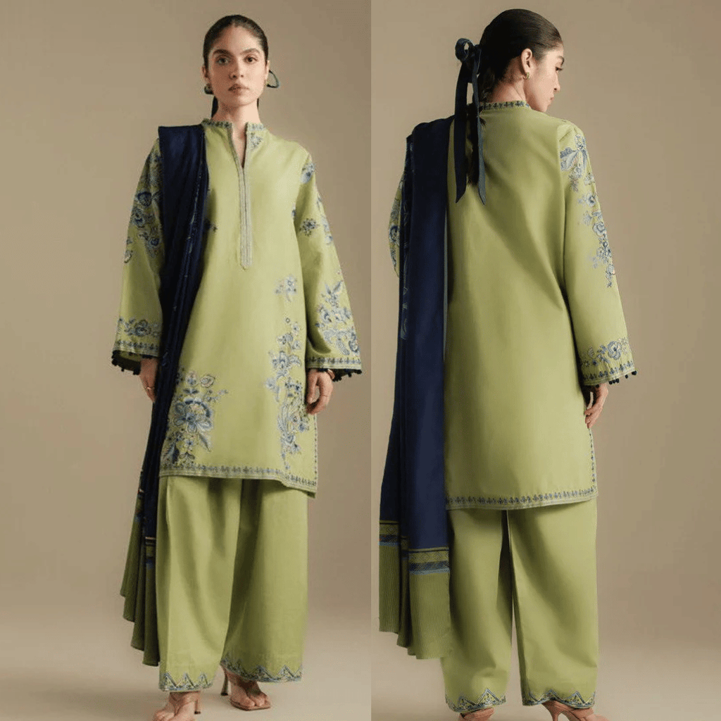 Asling - Winter 3PC Dhanak Embroidered Suit - zab1261