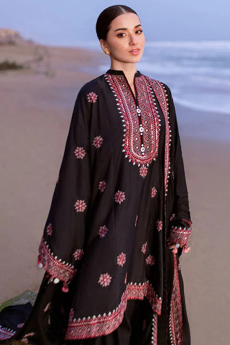 CROSS STITCH-3PC DHANAK EMBROIDERED SHIRT WITH DHANAK EMBROIDERED SHAWL - VL1259