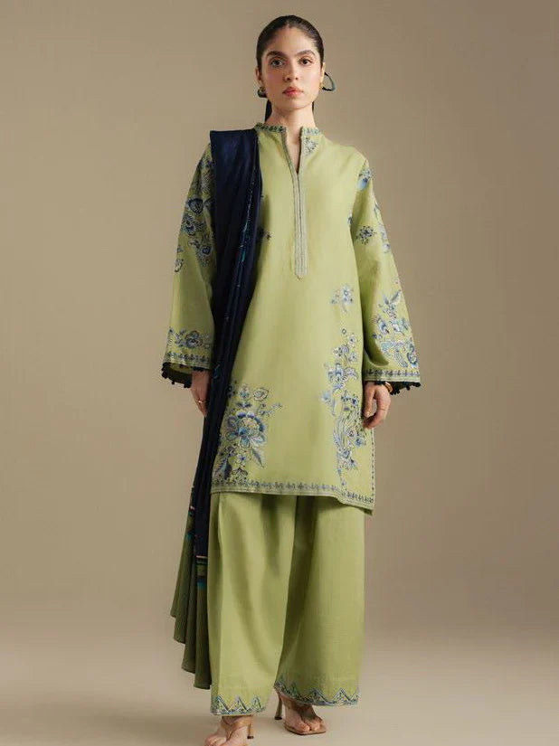 Asling - Winter 3PC Dhanak Embroidered Suit - zab1261