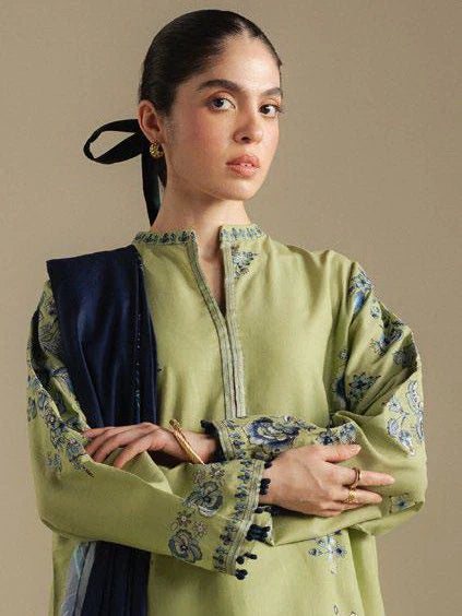 Asling - Winter 3PC Dhanak Embroidered Suit - zab1261