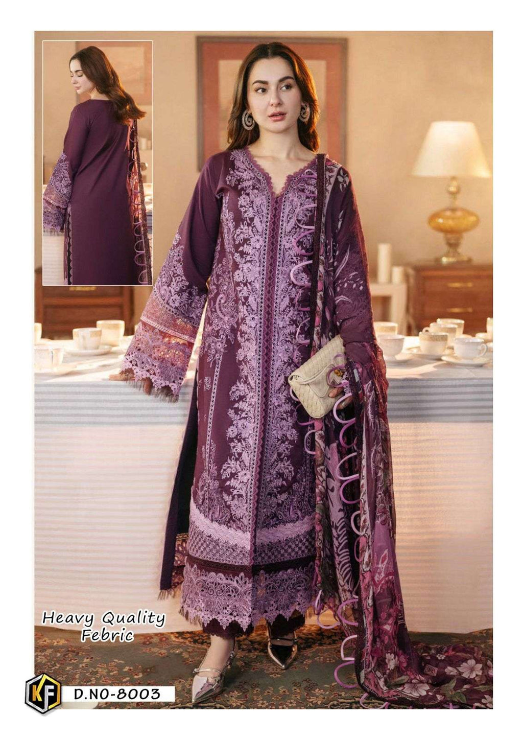 Jade - Winter 3PC Dhanak Embroidered Suit - VL1102